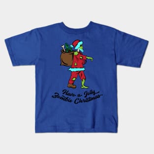 Halloween Zombie Santa with a bag Kids T-Shirt